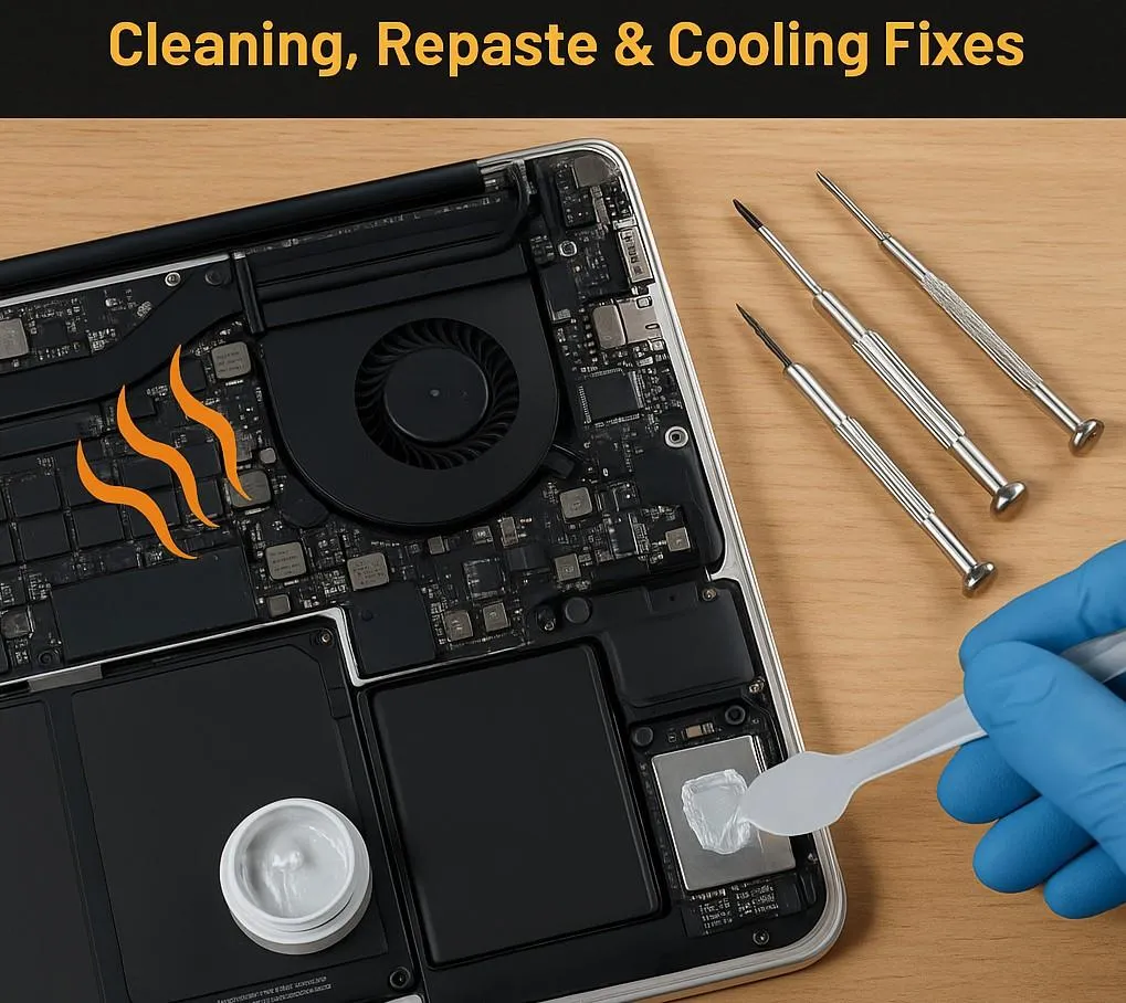 MacBook Overheating or Fan Loud? Cleaning, Repaste & Cooling Fixes