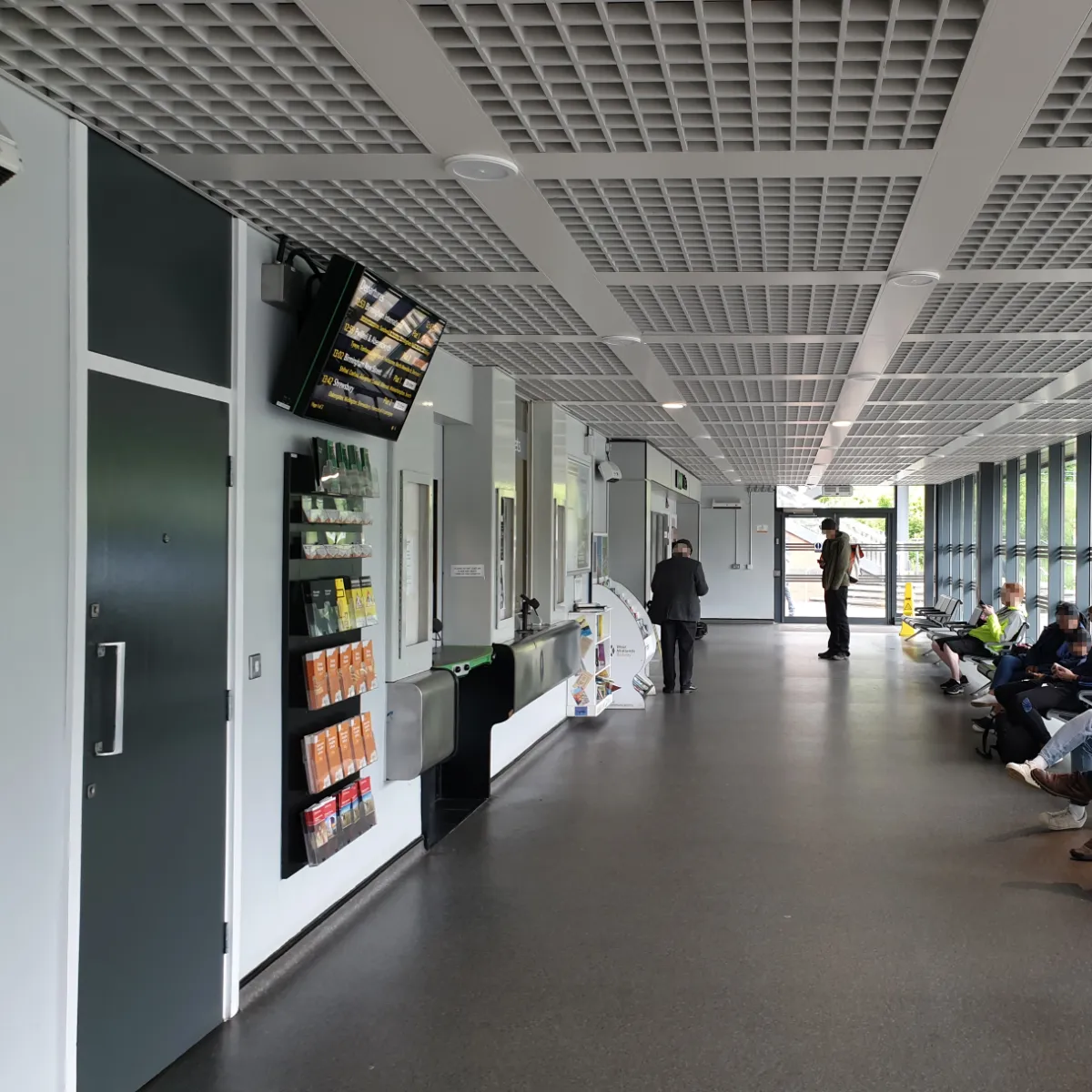 Facing North past ticket office
