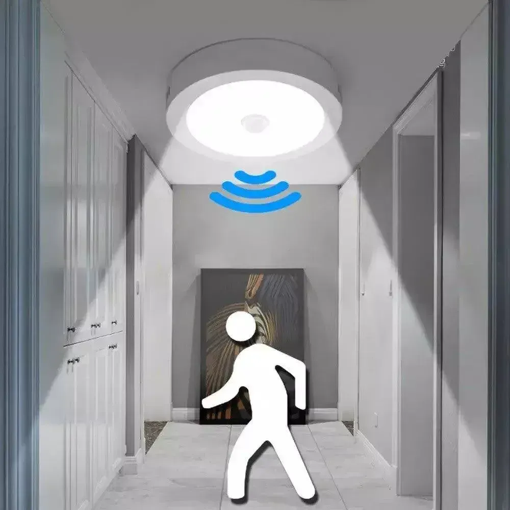 Animated Image of a motion sensor scanning a figure as they walk beneath it
