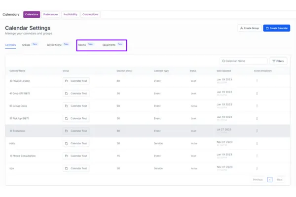 Rooms and Equipments