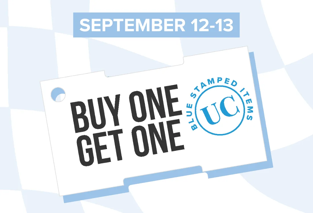 Buy One, Get One Free on Blue Stamps at Uptown Logan