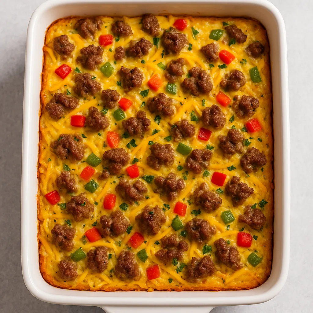 🧾 Sausage Egg Bake with Hash Browns