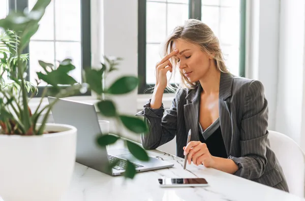 A woman looking frustrated