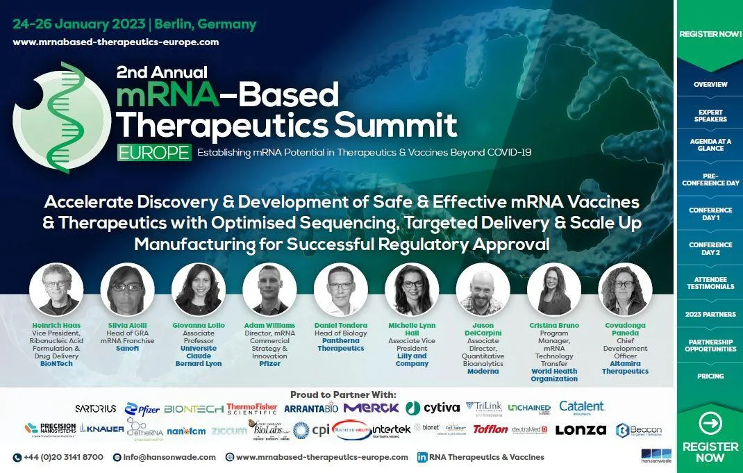 We’re attending the mRNA – Based Therapeutics Summit