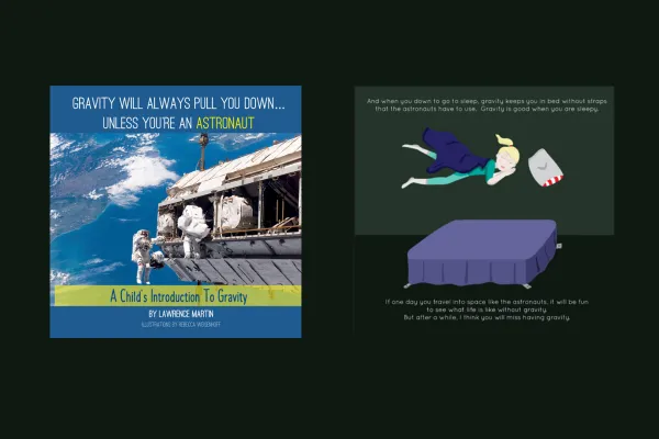Girl floating above a bed and Gravity cover