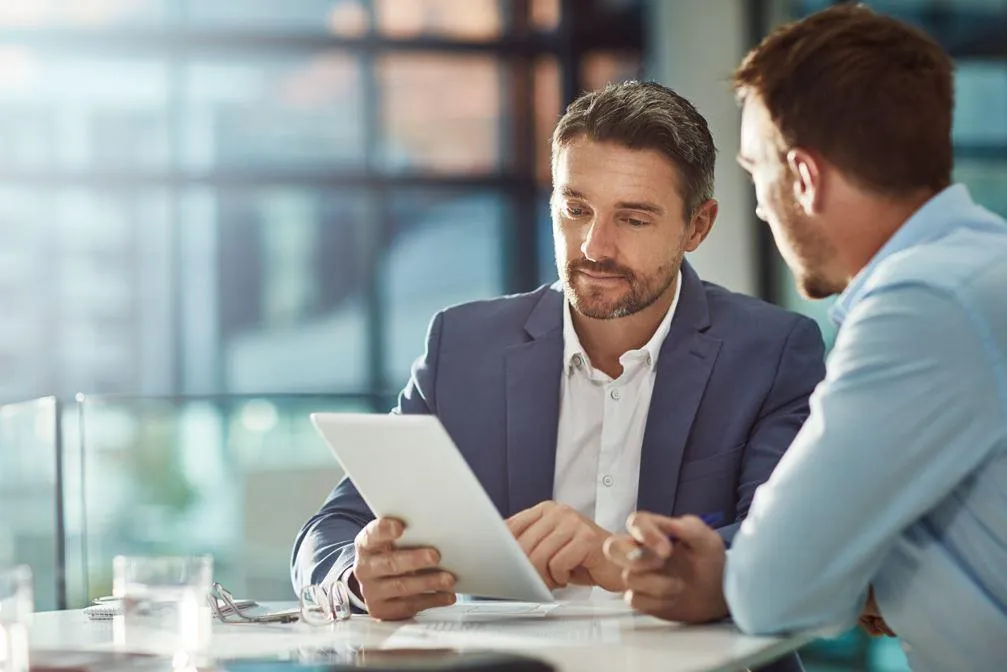 Image of a client working with a business coach