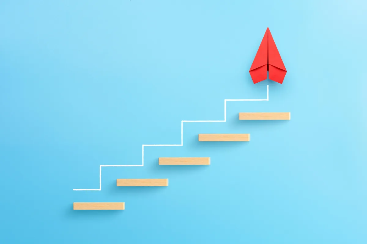 Image of staircase demonstrating growth and ascent