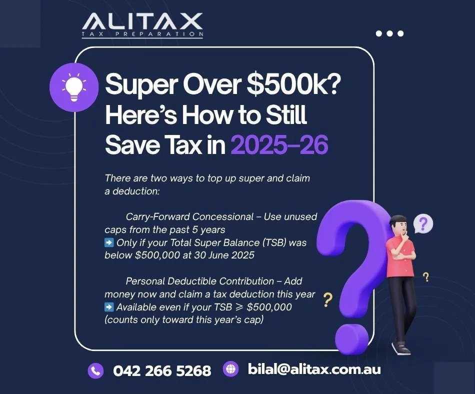 💰 Super Over $500k? Here’s How to Still Save Tax in 2025–26
