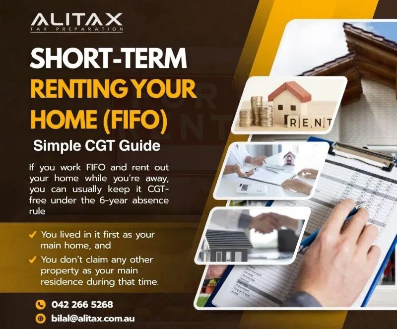 Short-Term Renting Your Home (FIFO) — Simple CGT Guide