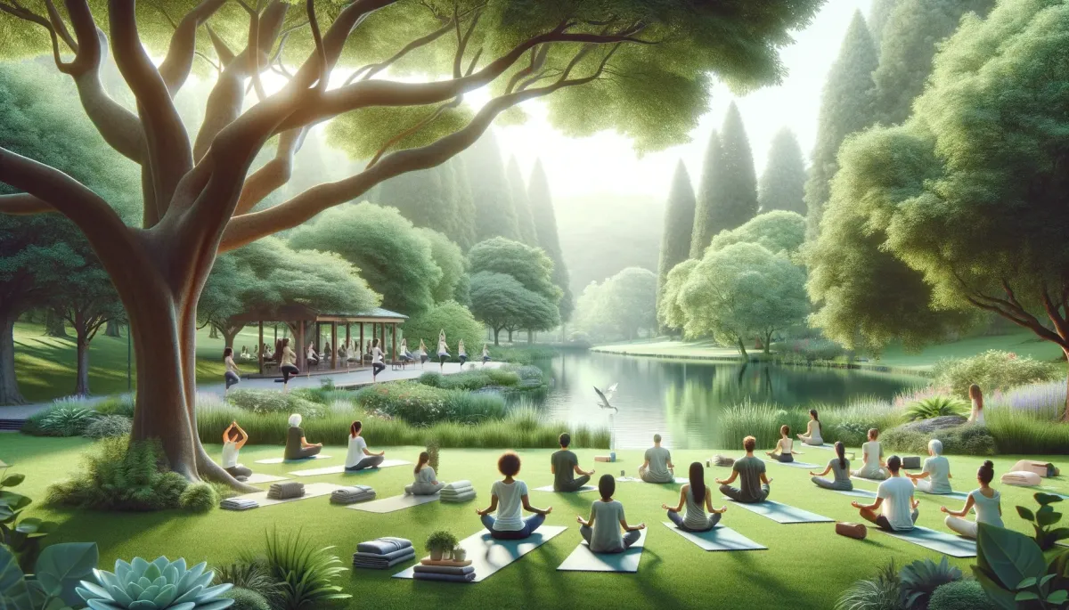 Group of people meditating to support autoimmune healing through mindfulness and stress reduction