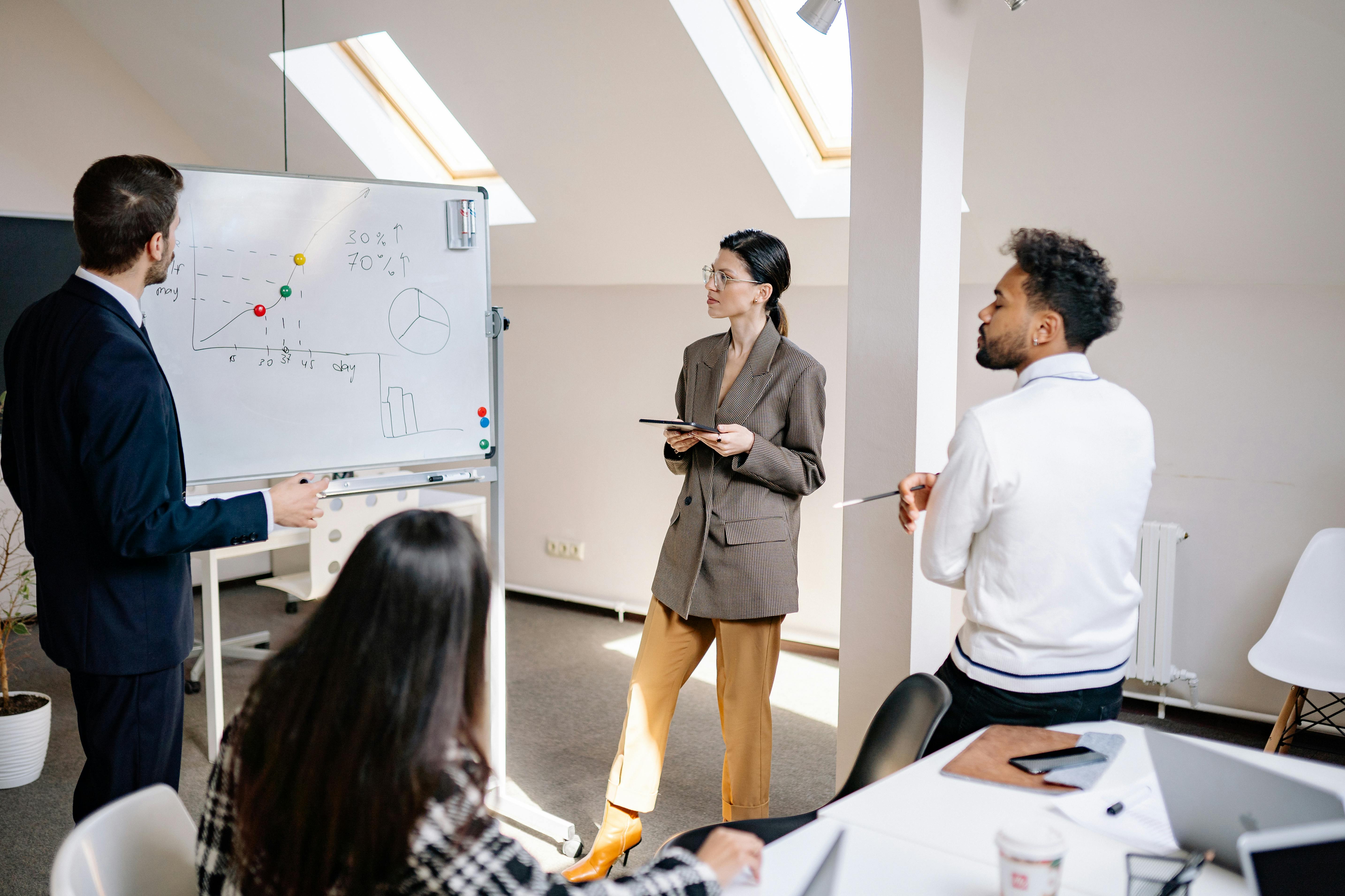 A Group of People Having a Meeting in the Office