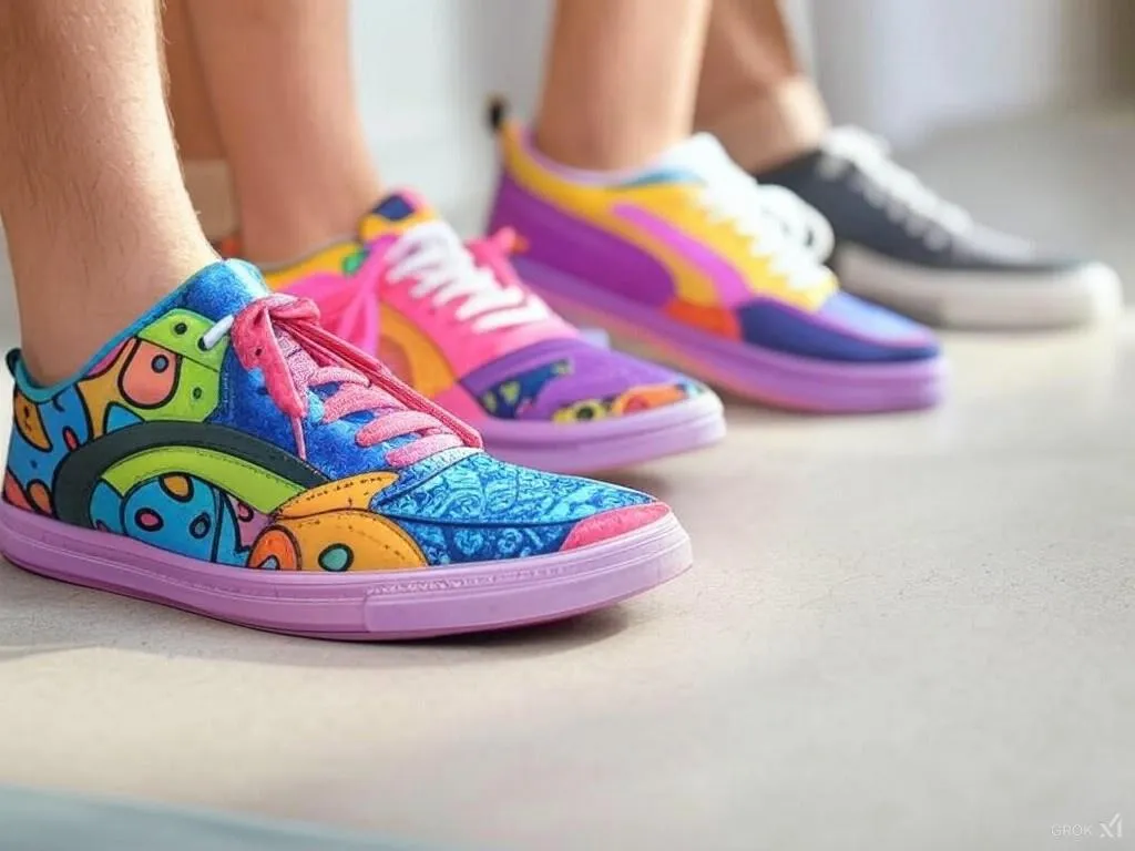Retro color-pop trainers.