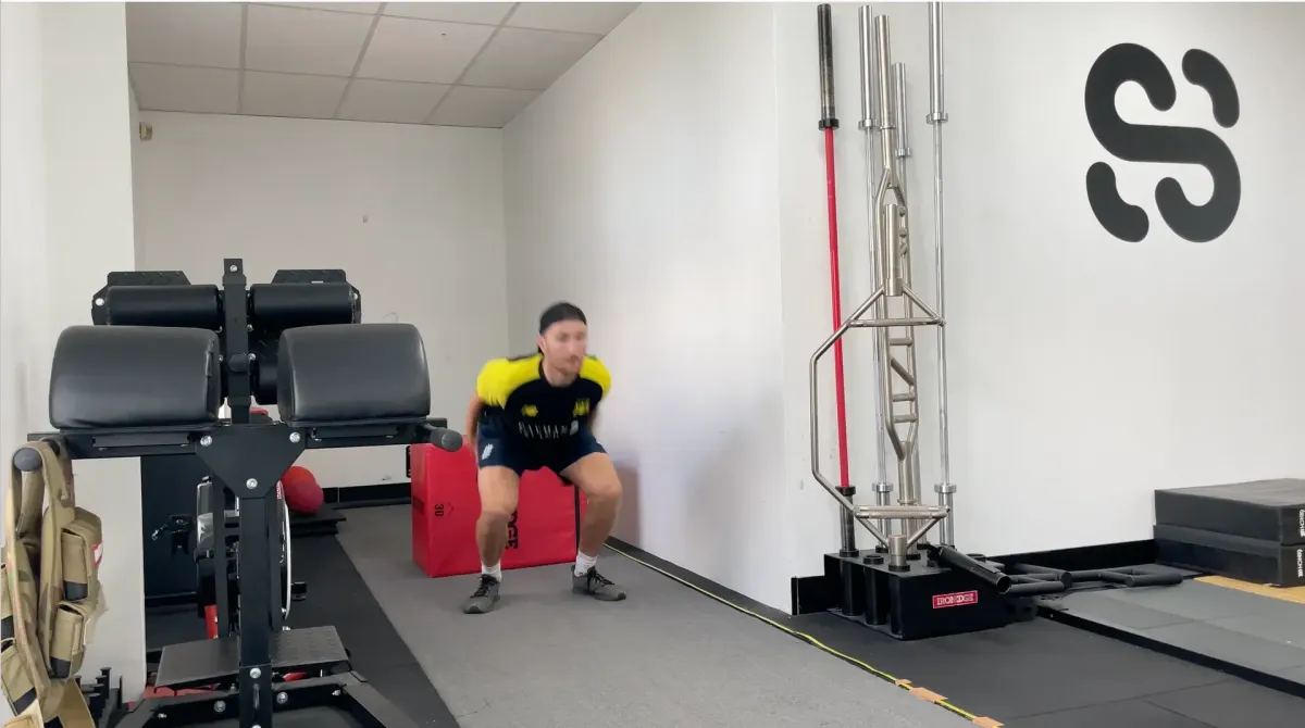Cricket athlete broad jump