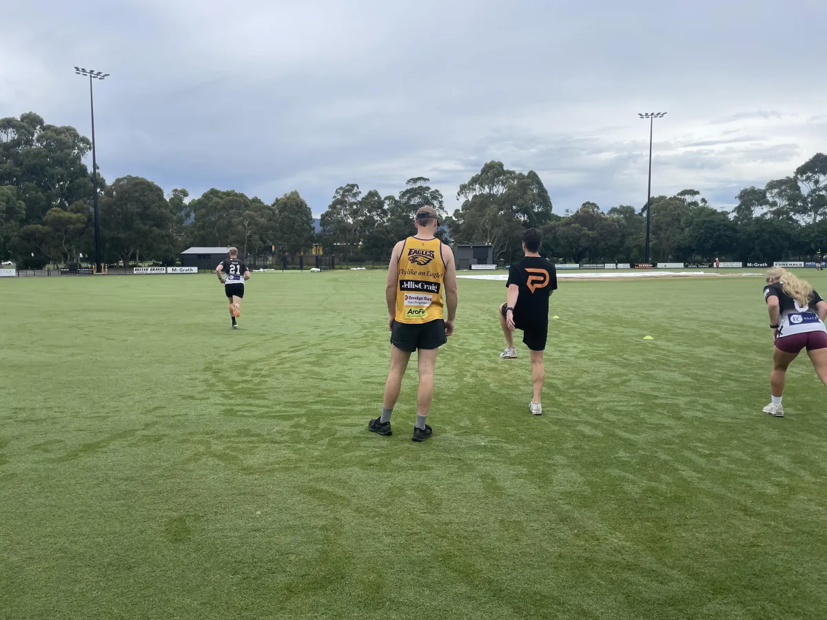 sprint training on football field
