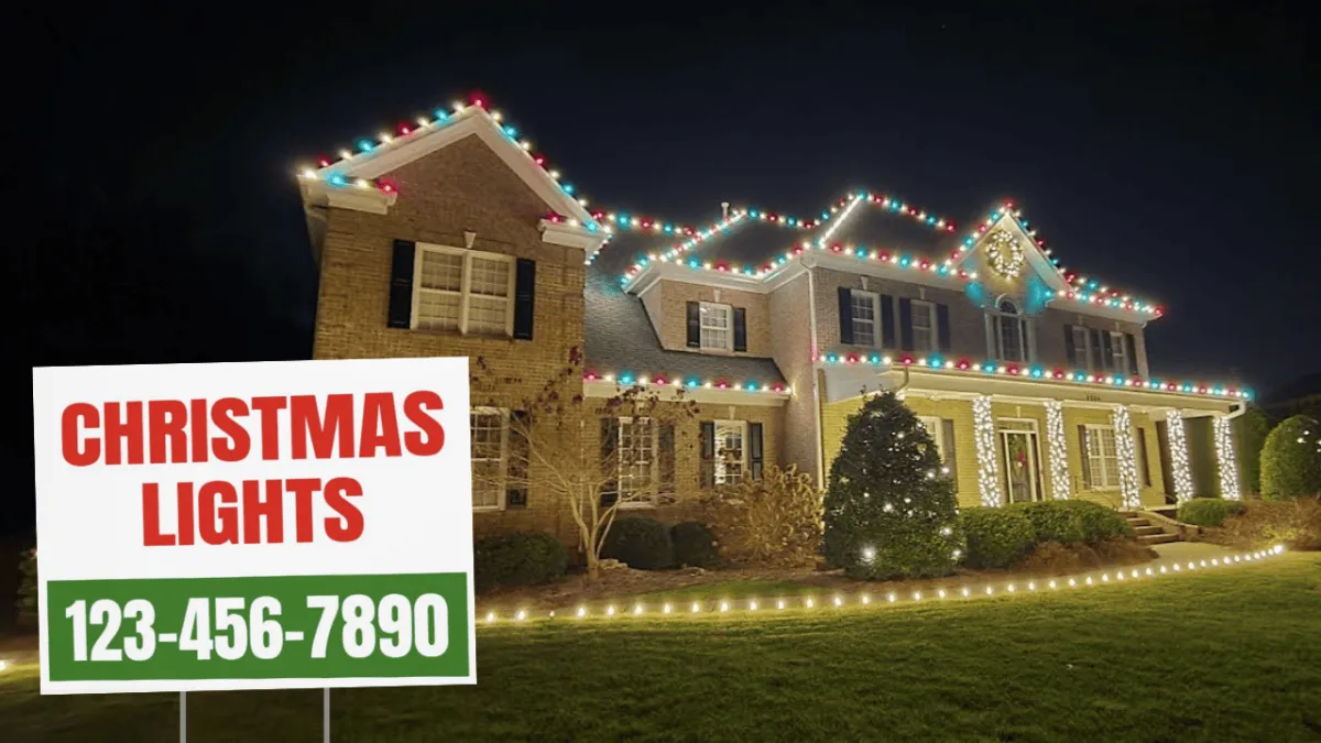Christmas lights yard signs