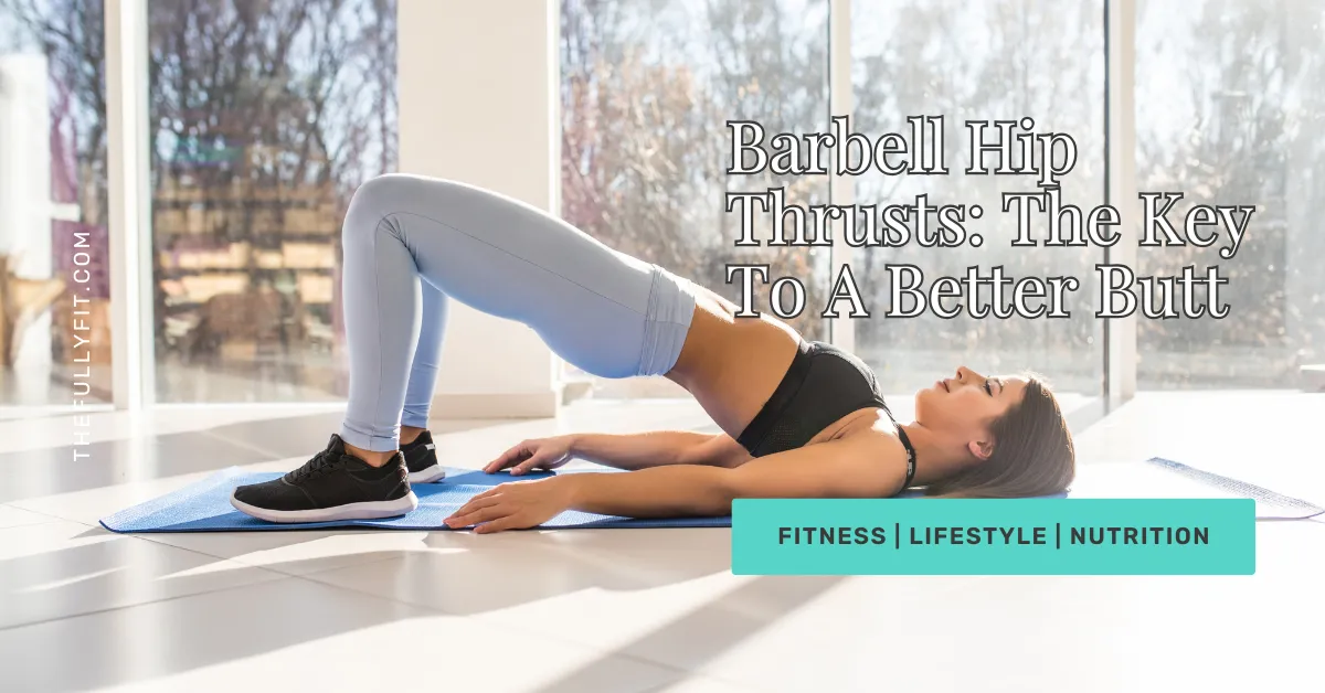 Performing barbell hip thrust exercise at the gym