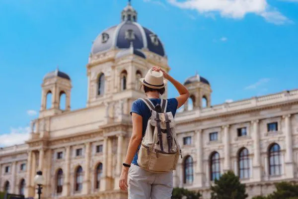 woman traveling europe