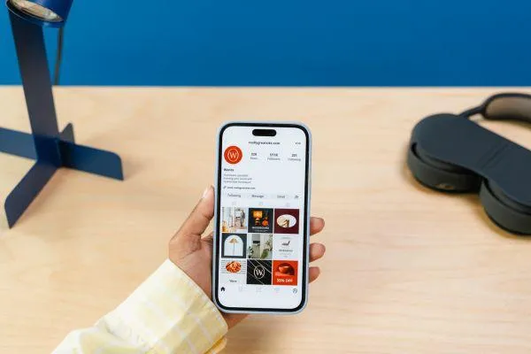 phone with social media app