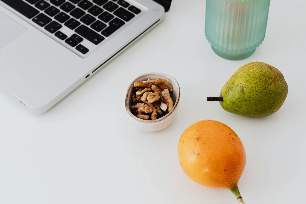 health, work, wellbeing, desk, fruit