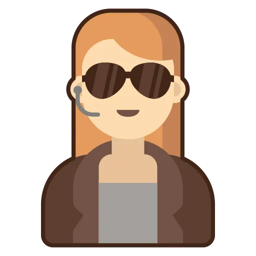Woman with sunglasses and earpiece