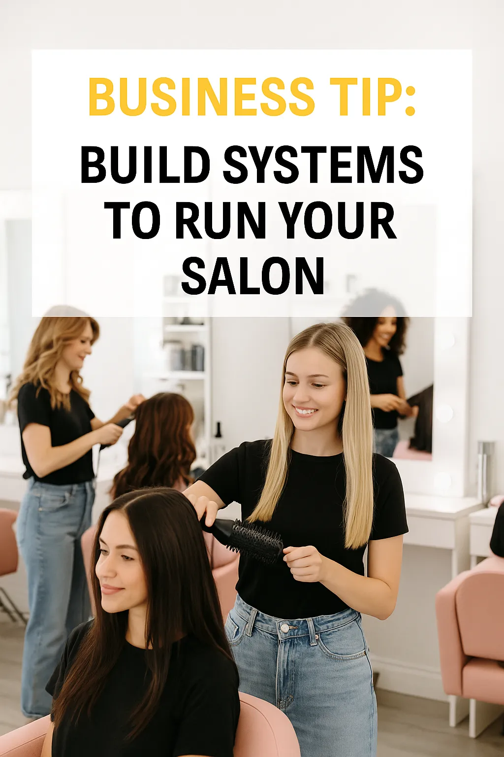 salon pros with clients in chair
