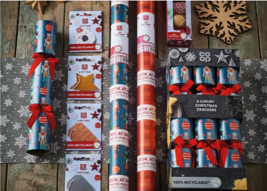 Our plastic-free Christmas wrapping paper range