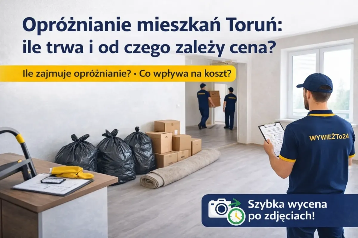Opróżnianie mieszkań Toruń: ile trwa i od czego zależy cena?