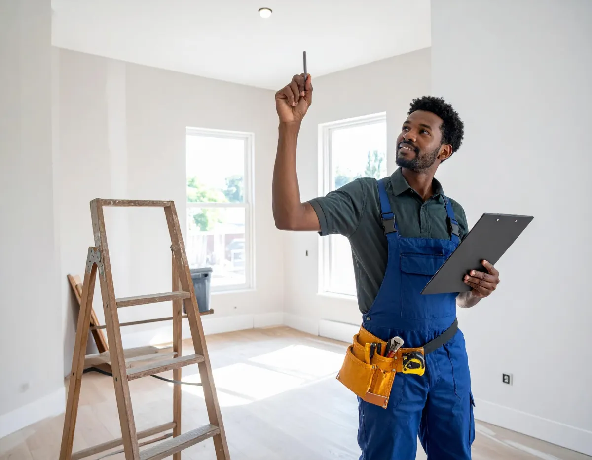 Contractor estimating renovation costs for a co-living rental