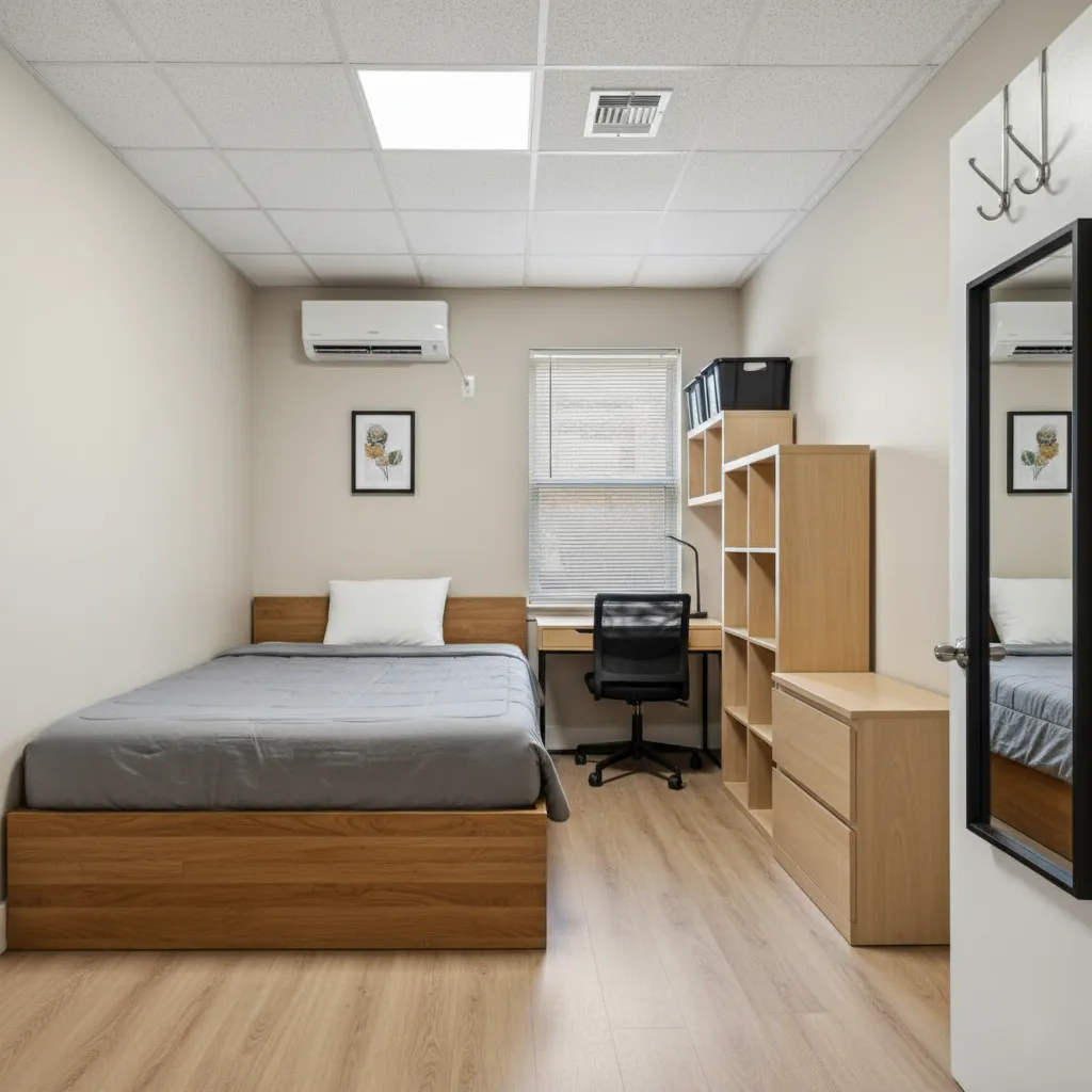 A clean, furnished PadSplit bedroom