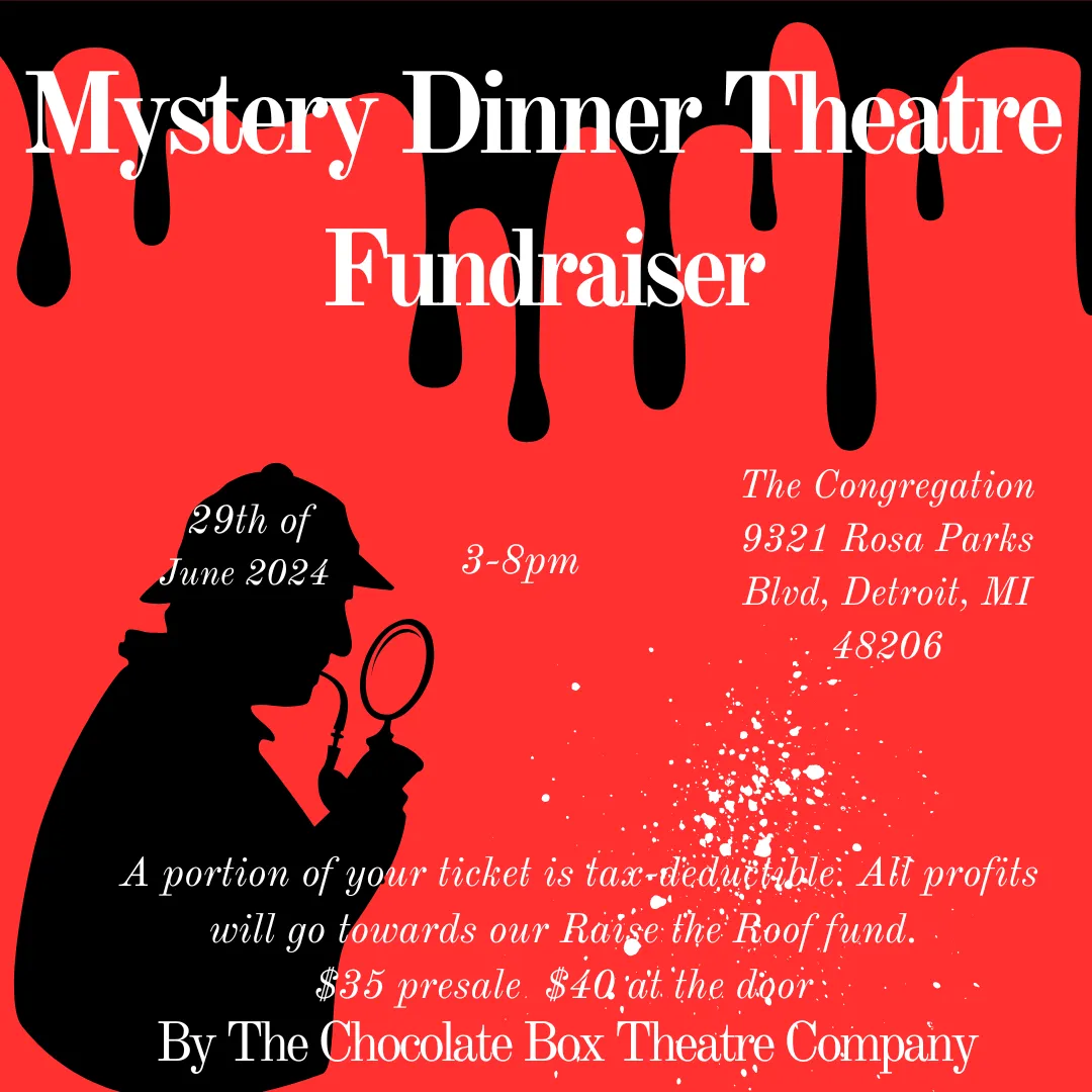 Mystery Dinner Theatre Fundraiser Flyer