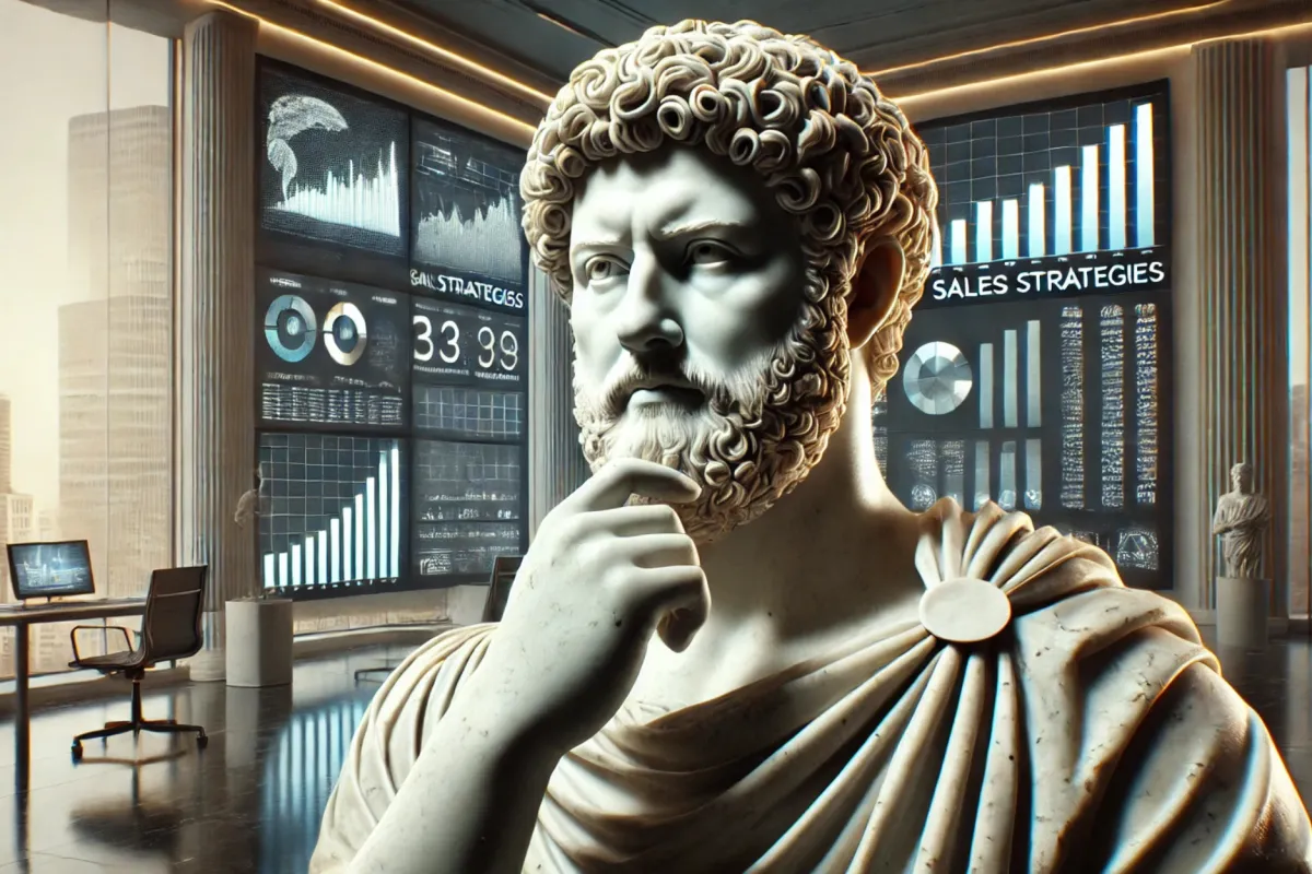 Marcus Aurelius thinking about sales strategies.