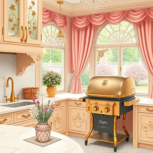 A colorful FolkArt-style illustration depicting an affordable kitchen remodeling scene set in Hoboken, New Jersey. The cozy, whimsical kitchen features charming, slightly imperfect wooden cabinets painted in pastel mint green, soft coral, and sunny yellow, with playful hand-drawn patterns such as swirls, florals, and zigzags. The countertops display quirky accessories including a friendly tomato-shaped spice jar, a vintage-inspired kettle with curling steam, and a backsplash decorated with lively folk-art motifs. Animated stylized elements add personality, including a smiling lemon wedge in a fruit bowl, a cheerful sunflower plant on the windowsill, and a tiny squirrel holding a wrench, conveying fun and creativity. Through a large open window, the vibrant Hoboken neighborhood is visible, showcasing colorful row houses with whimsical roofs, cobblestone streets, and a soft view of the Manhattan skyline, emphasizing community and urban charm. Bright, bold colors—reds, blues, greens, and yellows—enhance the lively folk-art aesthetic, blending hand-drawn textures, decorative patterns, and playful surreal touches like a floating spatula and patched curtains. The composition inspires confidence in budget-friendly kitchen upgrades with a warm, inviting, and creative atmosphere.