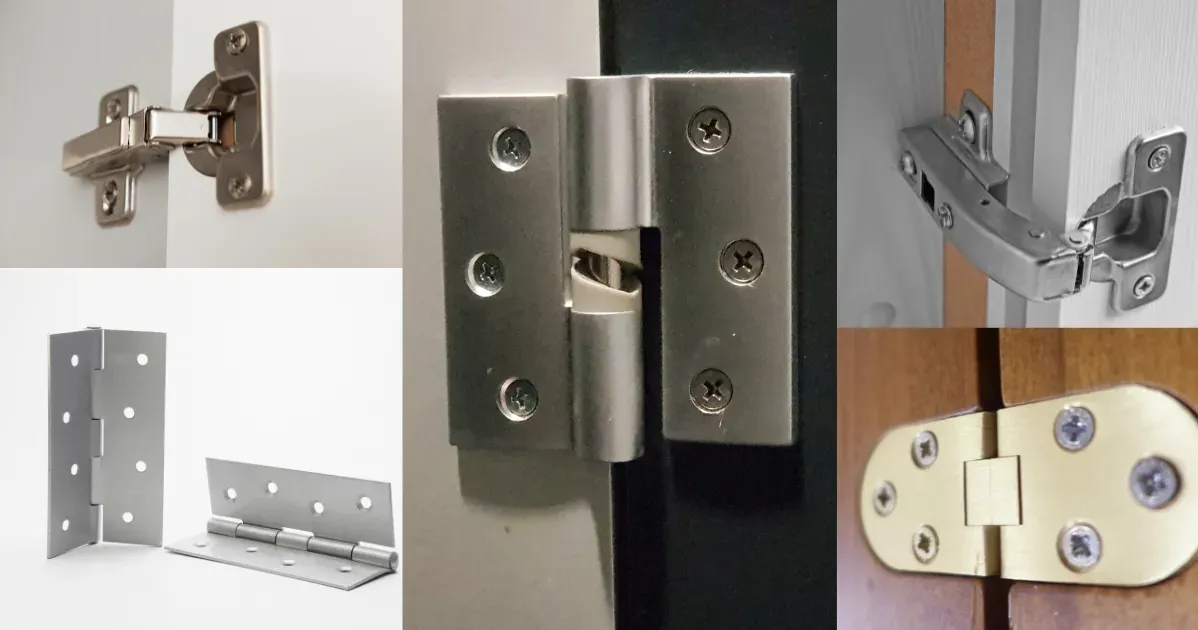Types of cabinet hinges.