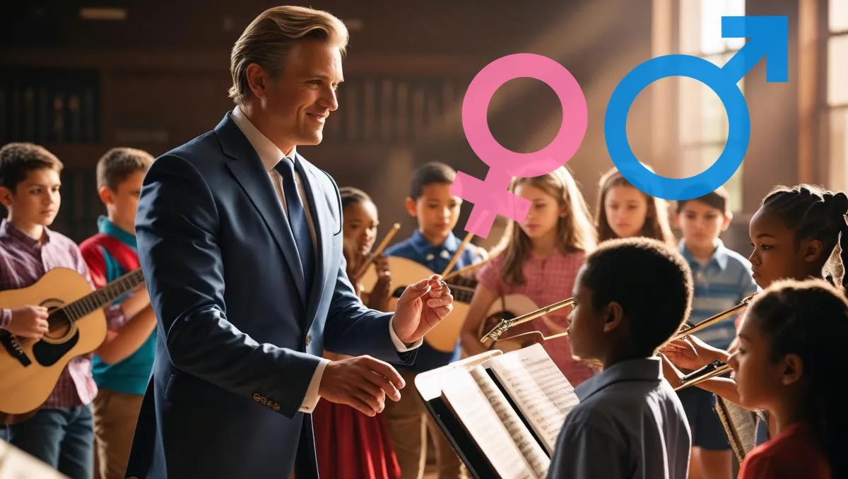 A teacher teaching with gender signs