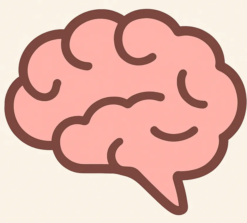 A brain in the shape of a speech bubble