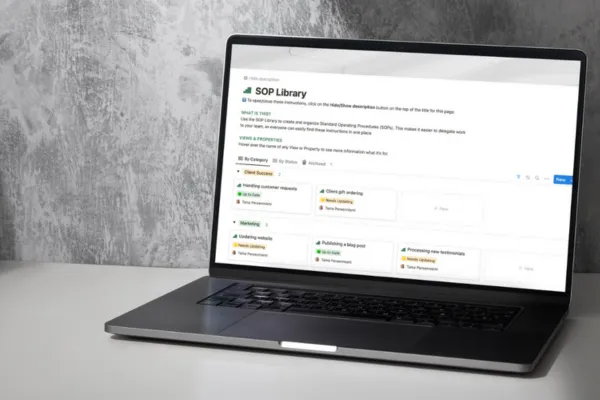 An SOP Library inside Notion app.