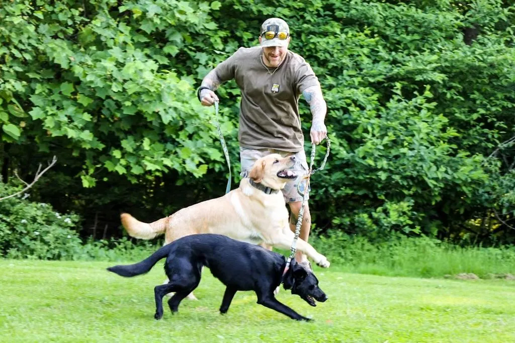 Patrick with his dogs