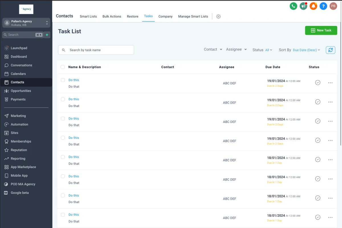 Contactless Tasks - Internal Tasks for your Team