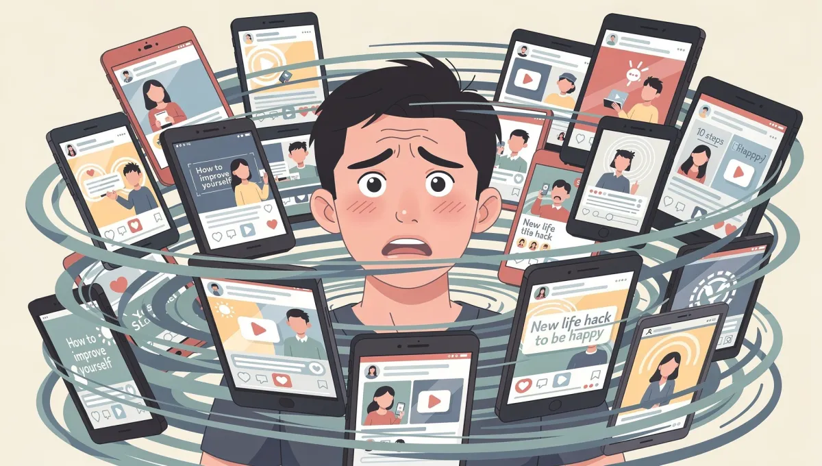 شخص ضائع بين مواضيع تطوير الذات