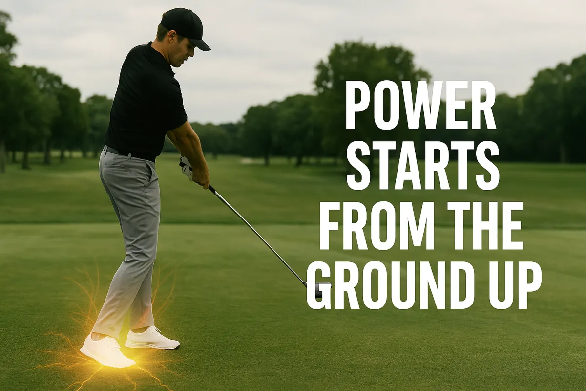 man swinging golf club