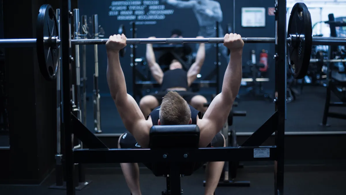man doing benchpress