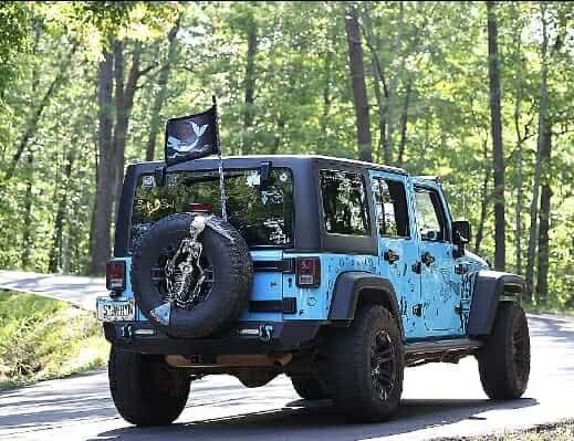 Jeep with Mermaid Flag