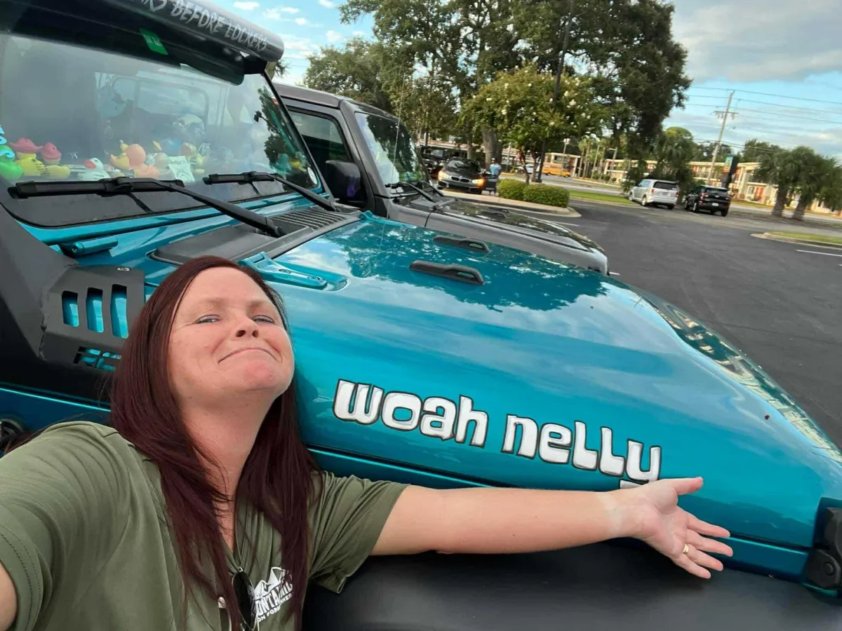 Jeep Lover Next to Jeep Wrangler