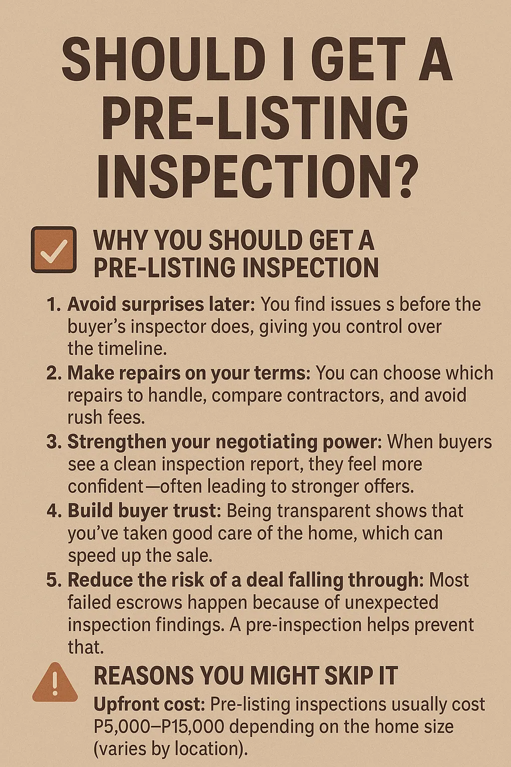 Should I get a pre-listing inspection?
