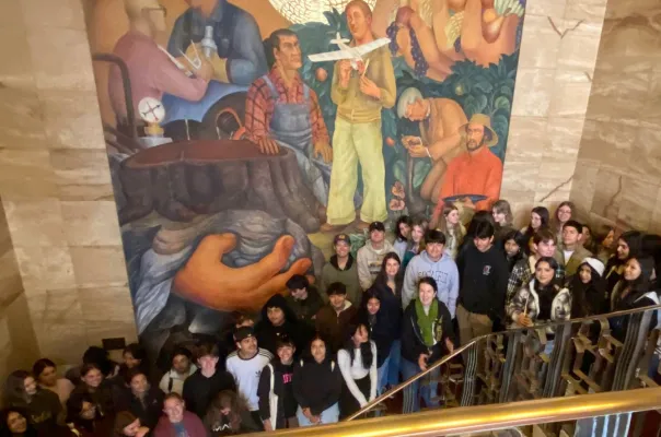 Placer Students Visit Private Diego Rivera Mural