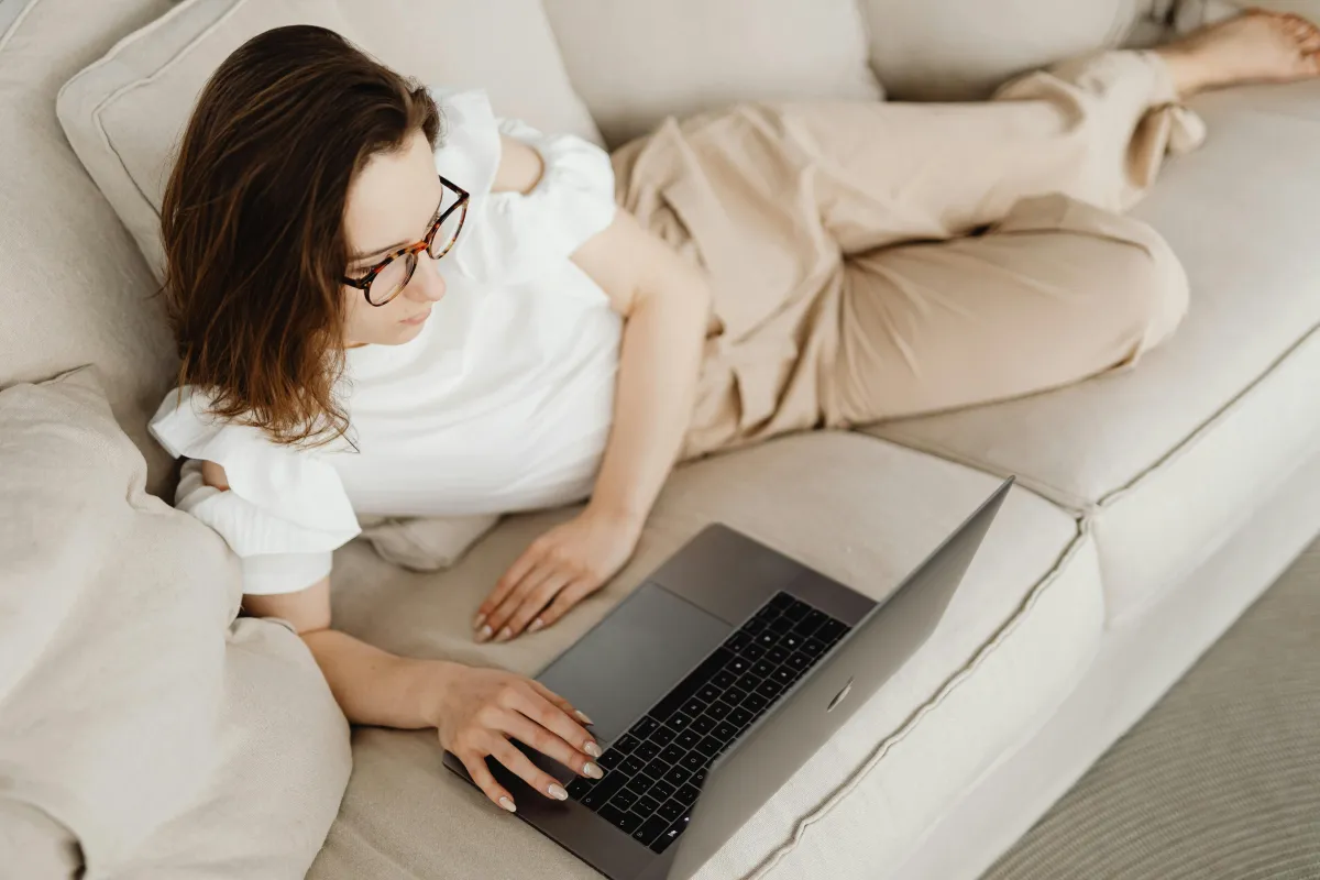 using laptop