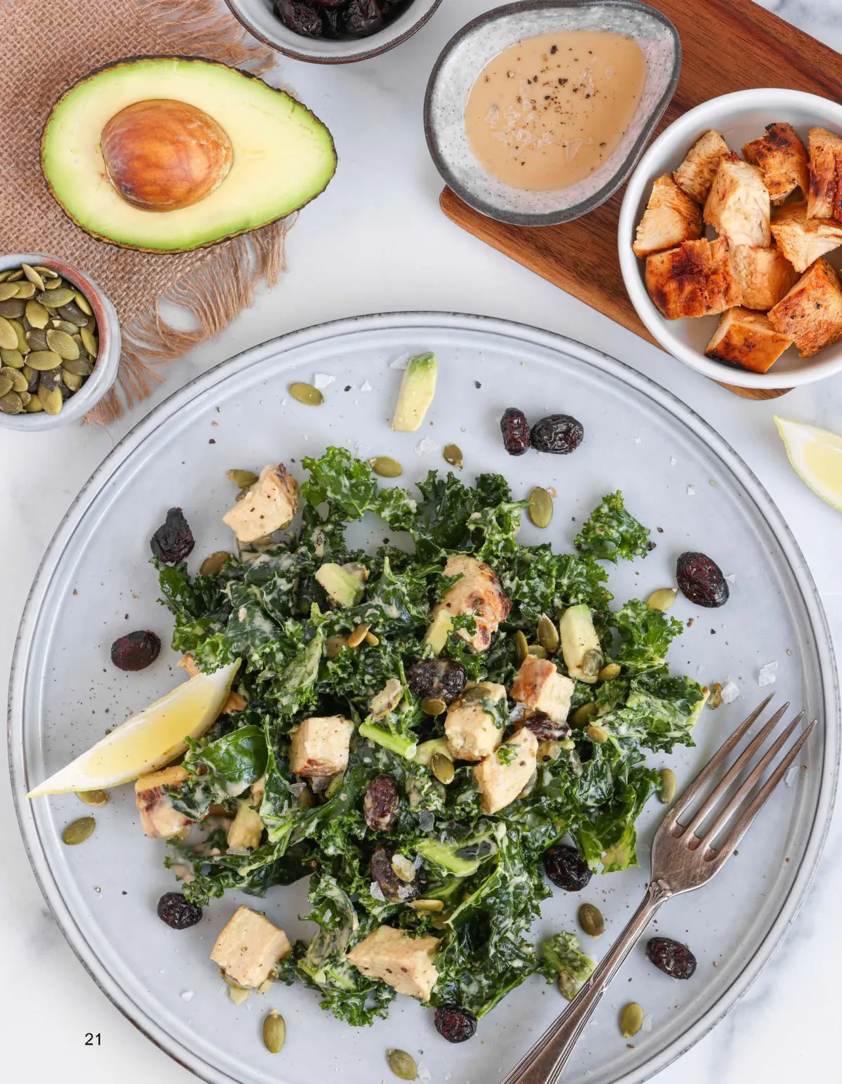 Chicken Kale Tahini Salad