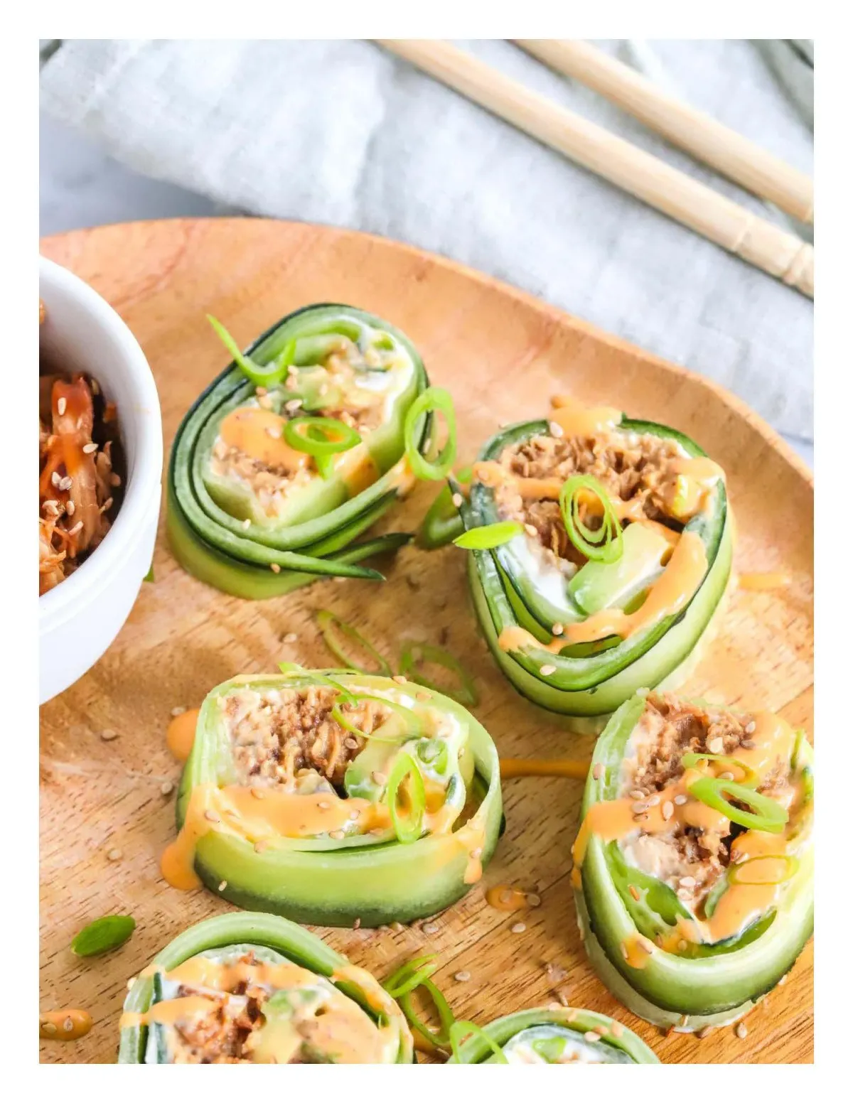 Teriyaki Chicken Cucumber Sushi