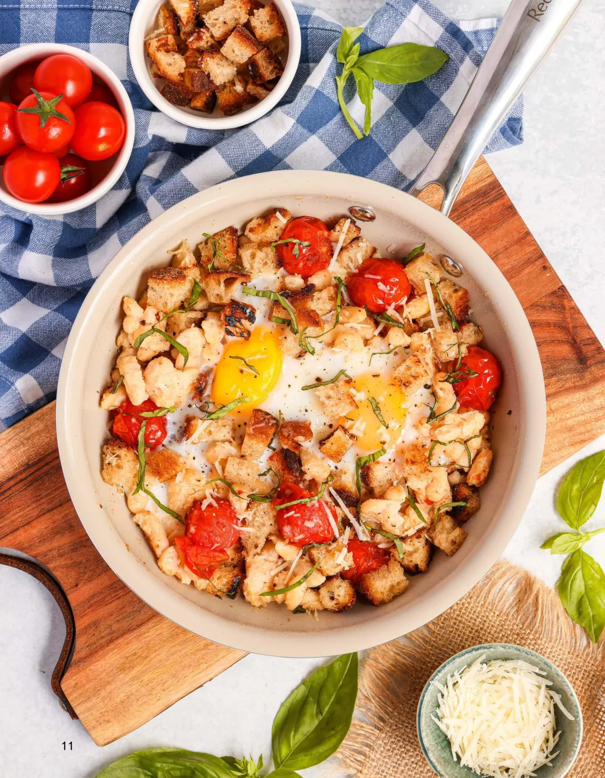 Tomato White Bean Egg Skillet