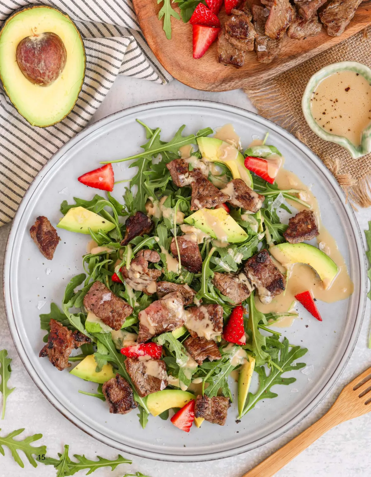 Strawberry Avocado Steak Salad